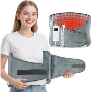 Large Electric Heating Pad for Back Pain Period Cramps Adjustable Belt 6 Heat